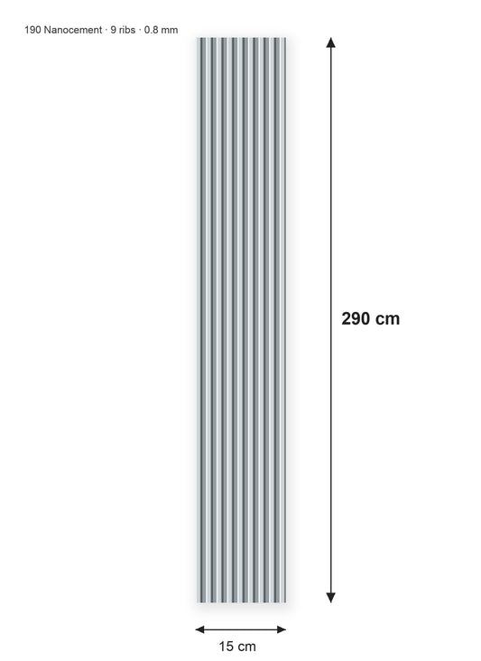 |15x290| דגם 190 | סרגל אפור ננוצמנט