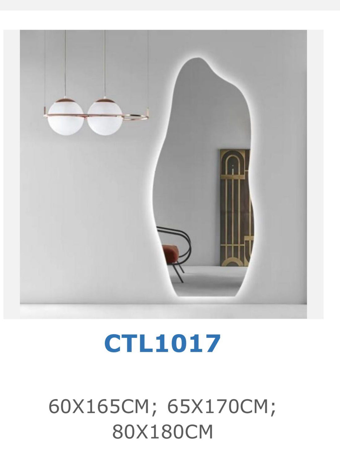 מראת LED אורגנית (צורת ענן) התזת חול | דגם CTL1017D | 60×90 ס״מ