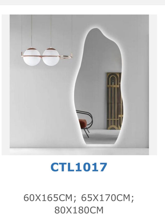 מראת LED אורגנית (צורת ענן) | CTL1017D | התזת חול | 60x90 ס"מ | לורה