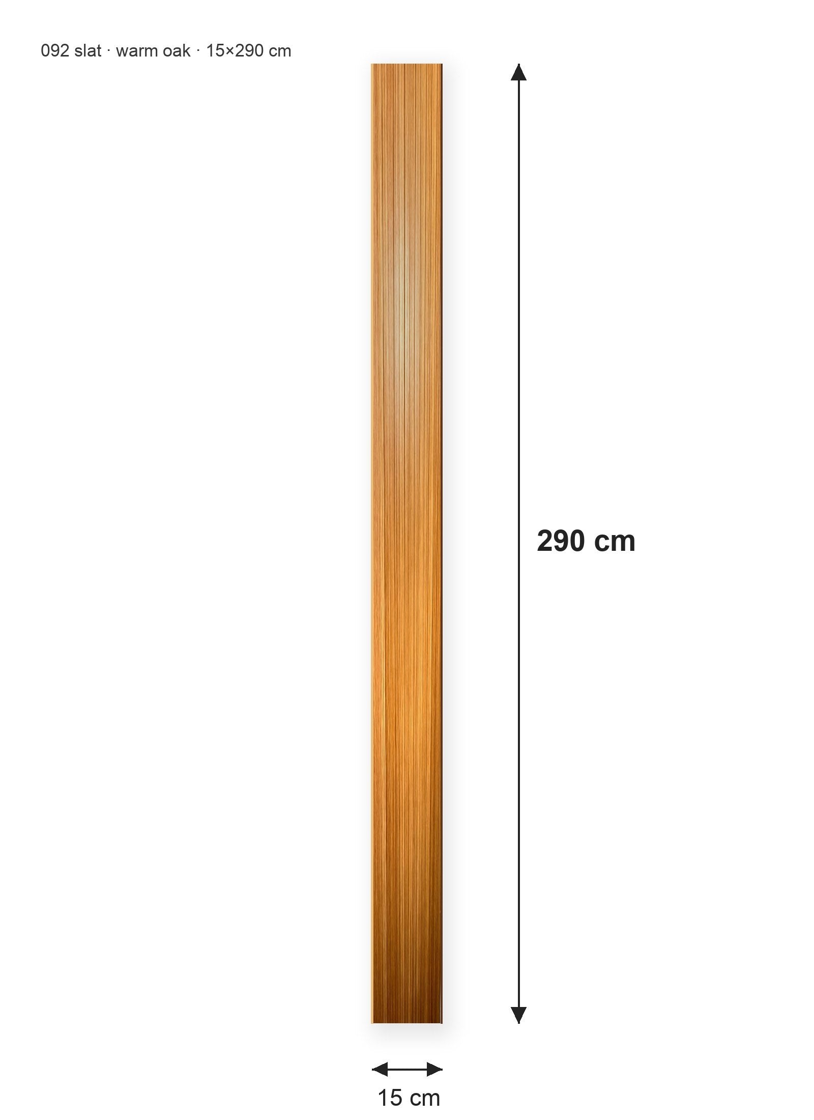 סרגל חיפוי דגם 092 במראה עץ מייפל בהיר במידה 15×290 ס״מ ובעובי 8 מ״מ 